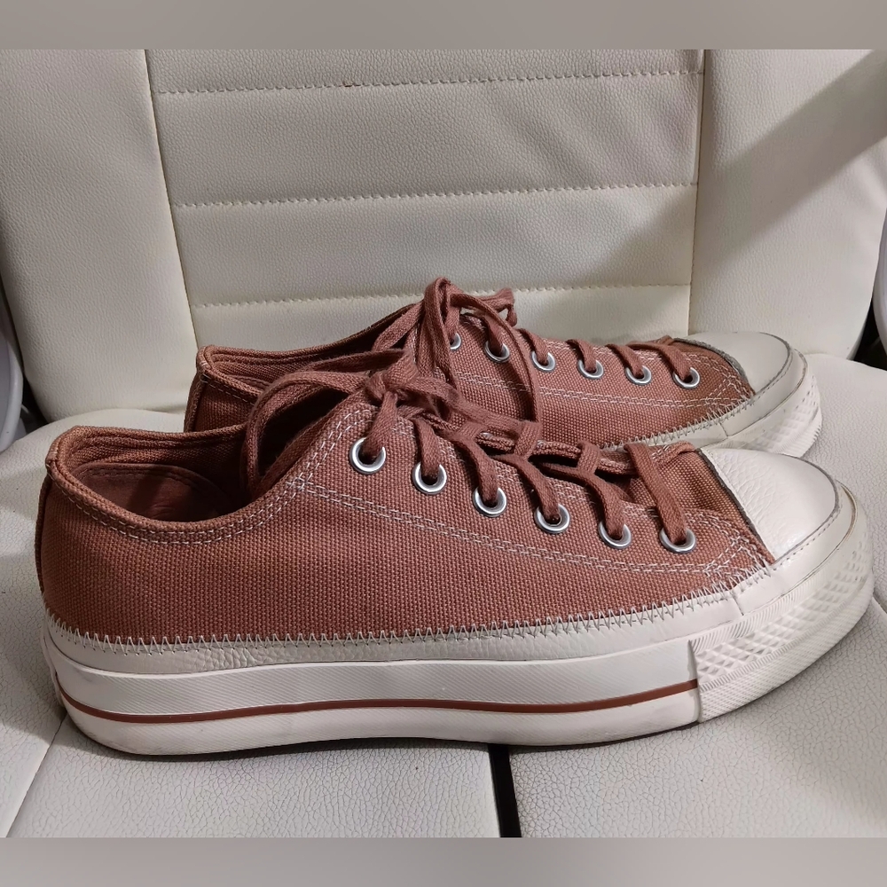 Converse Women's Low Top Canvas Sneakers in Dusty Pink - Picture 5 of 9